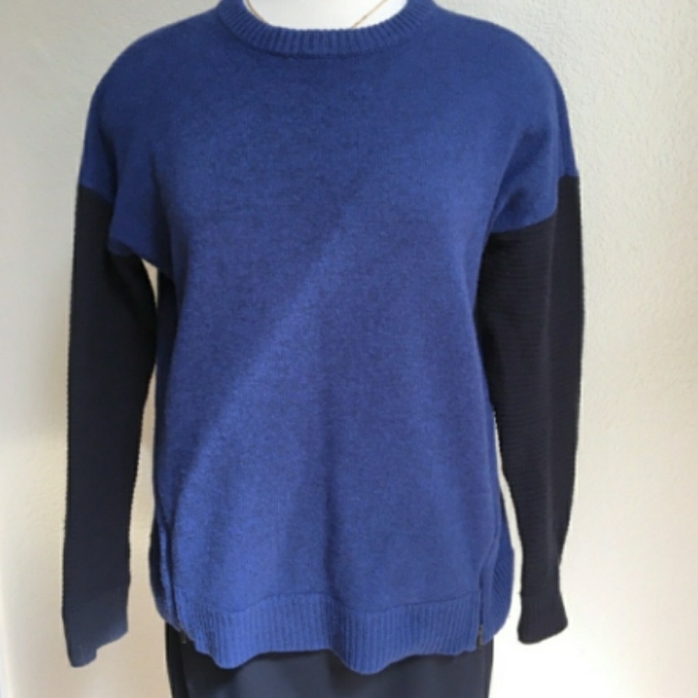 J crew lamb wool color block sweater